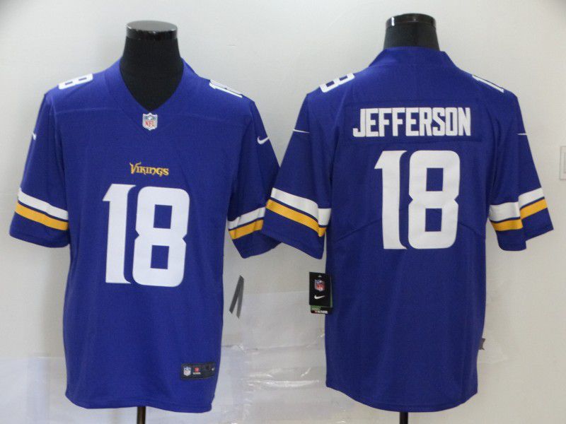 Men Minnesota Vikings #18 Jefferson Purple Nike Vapor Untouchable Stitched Limited NFL Jerseys->minnesota vikings->NFL Jersey